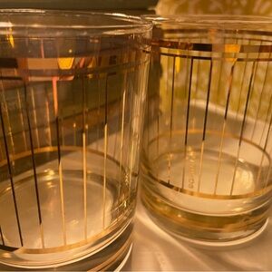 Set of 2 vintage Culver 22 karat gold double old-fashioned glasses